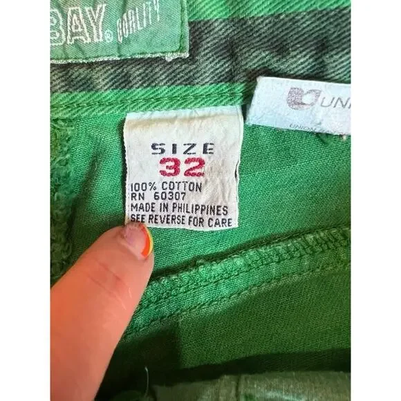 UNIONBAY Extra Comfort Women's 90s Preppy Bermuda Green Short Striped Size 32 - Picture 9 of 15